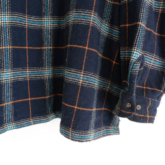 Vintage '90S Field Gear Navy Teal Checker Pattern 40% Wool Quarter Zip Sweater - Picture 6 of 13